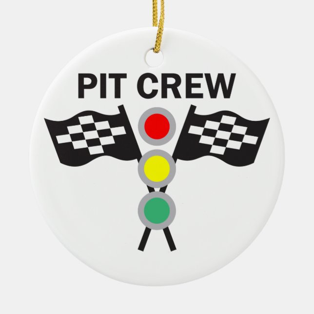 Pit Crew Ceramic Tree Decoration (Front)