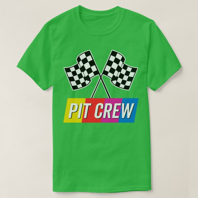Pit Crew Colourful T-Shirt (Design Front)