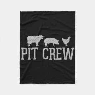 Pit Crew Cow Pig Chicken Byrbecue Cookout Grilling Fleece Blanket