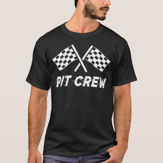 Pit Crew For Racing Car T-Shirt (Front)