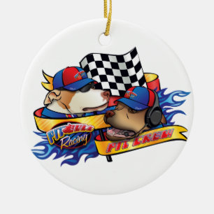 Pit Crew/Pit Bull Racing Ceramic Tree Decoration