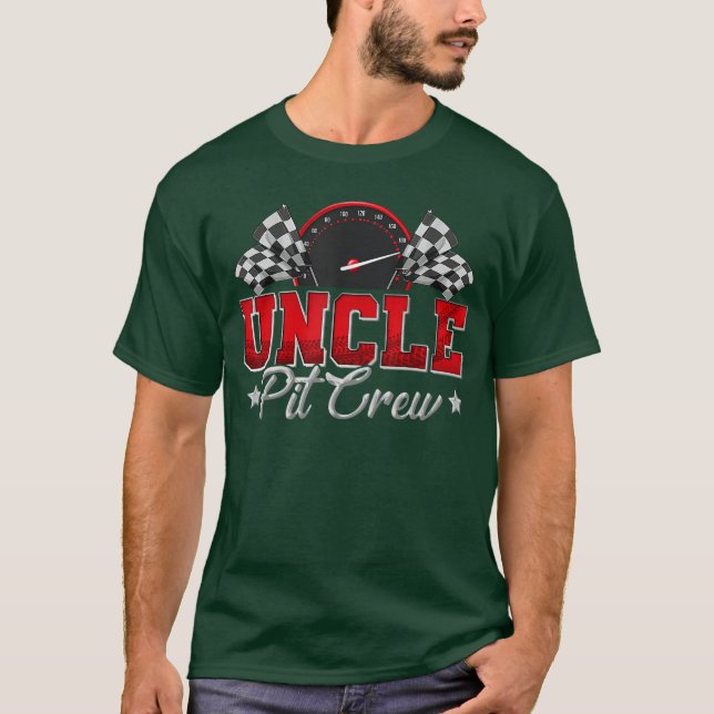 Pit Crew Race Racing Uncle Family Birthday Party G T-Shirt (Front)