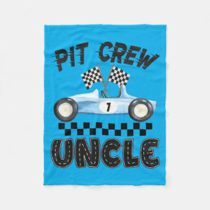 Pit Crew Uncle Race Car Birthday Boy Family Fleece Blanket