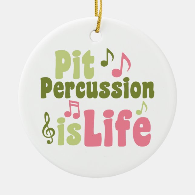 Pit Percussion is Life Ceramic Tree Decoration (Front)
