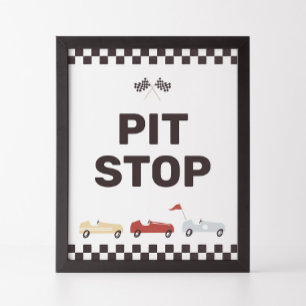 Pit Stock Sign Two Fast Race Car Birthday