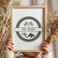 Pit Stop Fun Bikes Birthday Sign