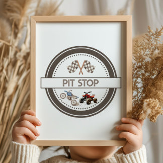 Pit Stop Fun Bikes Birthday Sign