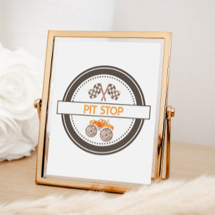 Pit Stop Monster Trucks Birthday Sign