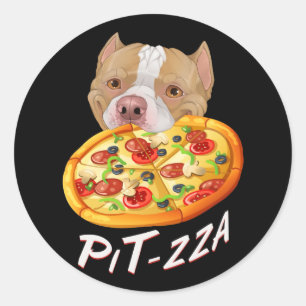 Pit-zza! Pit Bull & Pizza  Medium Gift Bag Throw P Classic Round Sticker