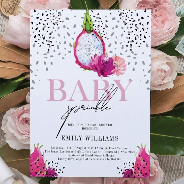 Pitaya Elegant Baby Sprinkle Invitation (Creator Uploaded)