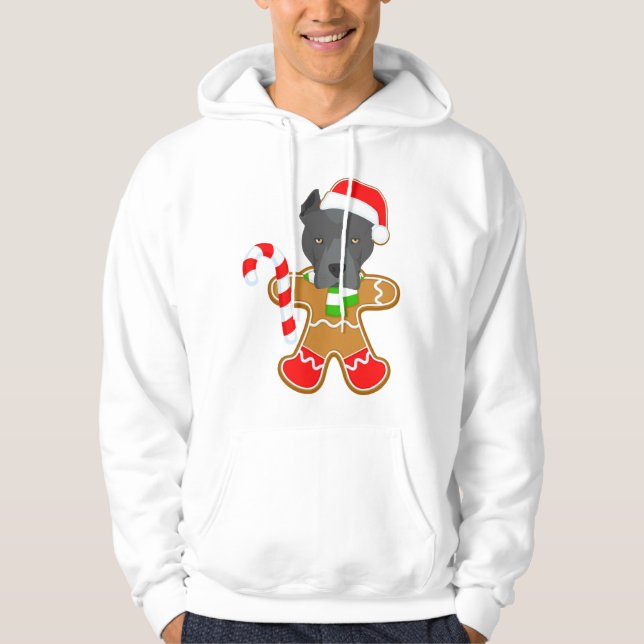 pitbull american christmas hoodie (Front)