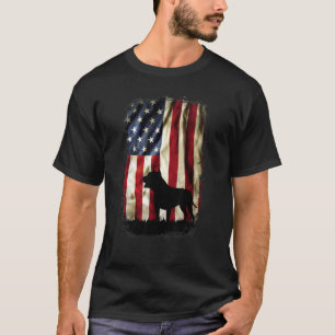Pitbull American Flag 4th Of July Dog Doggy Mama T-Shirt