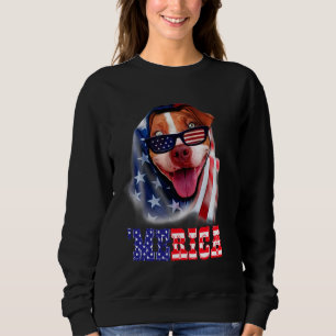 Pitbull American Flag 4th Of July Pitbull Dad Dog Sweatshirt