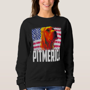 Pitbull American Flag Dog Mom Dad Patriotic  Terri Sweatshirt