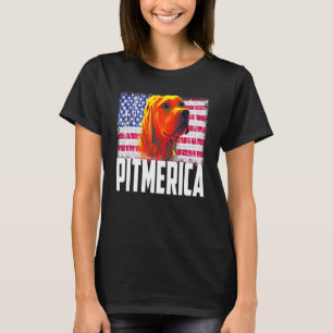 Pitbull American Flag Dog Mum Dad Patriotic Terri T-Shirt