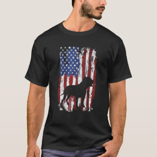 Pitbull American Flag Dog Mum Dog Dad 4th of July T-Shirt