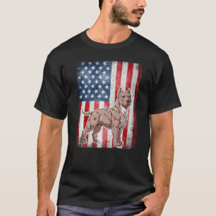 Pitbull American Flag Patriotic Dog Gift Premium T-Shirt