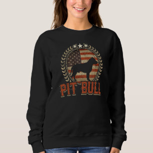 Pitbull American Flag Usa Patriotic Dog Sweatshirt