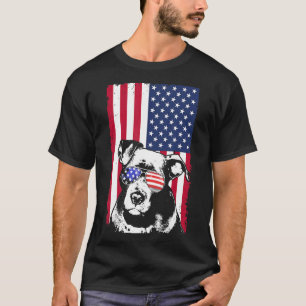 Pitbull American Flag Vintage Independence Day T-Shirt
