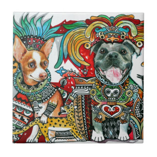 Pitbull and Chihuahua Tile
