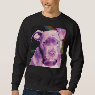 Pitbull Artistic Aesthetic Glitch Sweatshirt