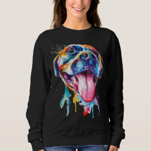 Pitbull Artistic Splash Animal Colourful Dog Breed Sweatshirt