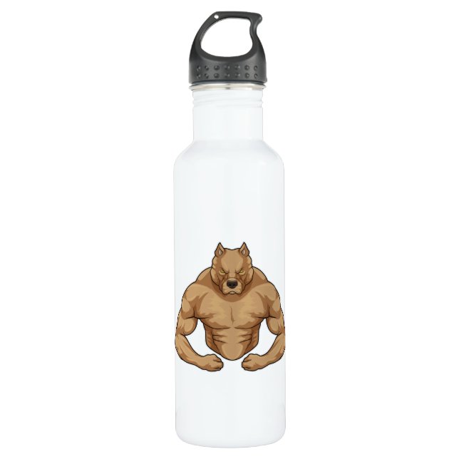Pitbull as Bodybuilder extreme 710 Ml Water Bottle (Front)