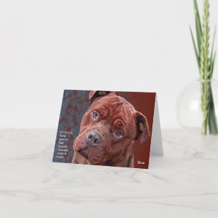 Pitbull "Benz" Personalities Greeting Card