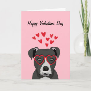 Pitbull — black valentines day card