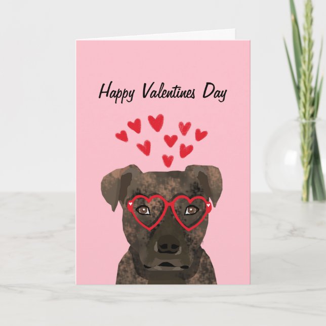 Pitbull Brindle Valentines Love Card (Front)
