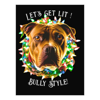 Pitbull Bully Funny Christmas Personalise custom Photo Print