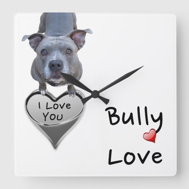 Pitbull Bully Love Wall Clock (Front)