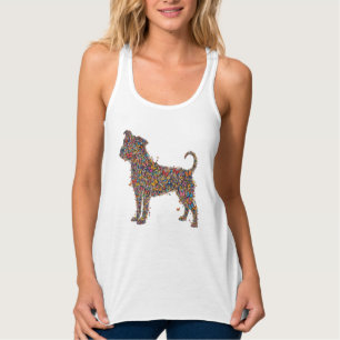 Pitbull Butterfly Silhouette Art   Bully Dog Lover Singlet