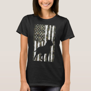 Pitbull Camouflage American Flag USA Dog Lover T-Shirt