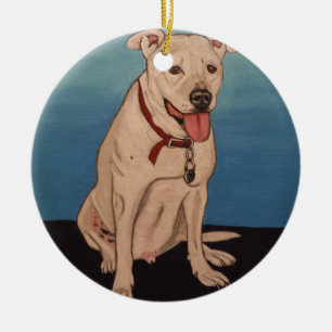Pitbull Ceramic Tree Decoration