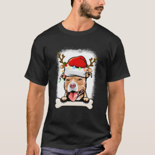 PitBull Christmas Decorations Pajama Santa Hat Tre T-Shirt