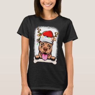 PitBull Christmas Decorations Pajama Santa Hat Tre T-Shirt