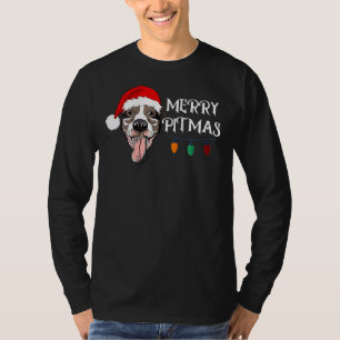 Pitbull Christmas Funny Merry Pitmas T-Shirt