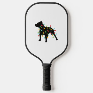 Pitbull Christmas Lights Christmas Gift Dog Lover  Pickleball Paddle