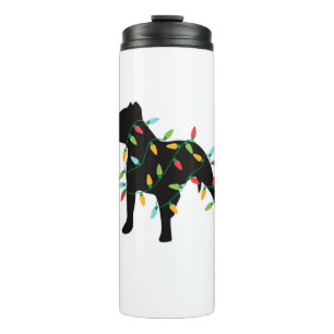 Pitbull Christmas Lights Christmas Gift Dog Lover Thermal Tumbler