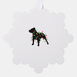 Pitbull Christmas Lights Christmas Gift Dog Lover Tree Decoration Card
