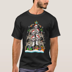 Pitbull Christmas Tree Ornament Santa Hat Dog Xma T-Shirt