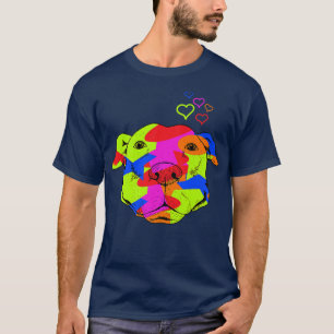 PitBull Colourful Pit Bulls Animal Dog Lover Pet  T-Shirt