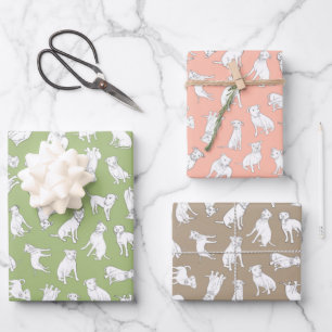 Pitbull Confetti - sage, tan, peach  Wrapping Pape Wrapping Paper Sheet
