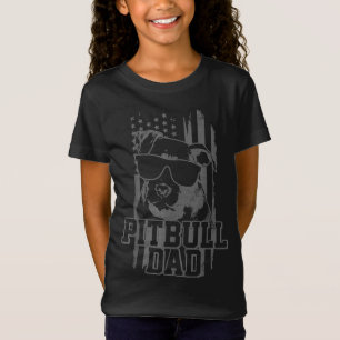 Pitbull Dad American Flag Patriotic Dog Lover Gift T-Shirt