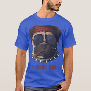 Pitbull Dad American Pit Bull Dog US Flag 4th Of J T-Shirt