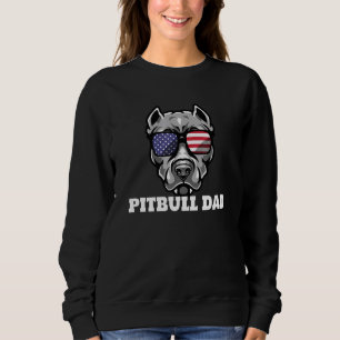 Pitbull Dad for Men 4th of July Pitbull Dog  1 Sweatshirt