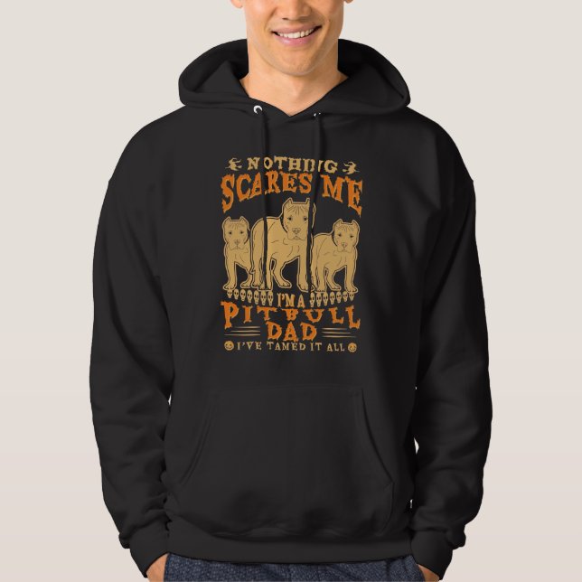 Pitbull Dad Halloween Funny Quotes Hoodie (Front)