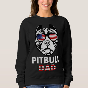 Pitbull Dad Pit Bull American Galasses Flag Tees