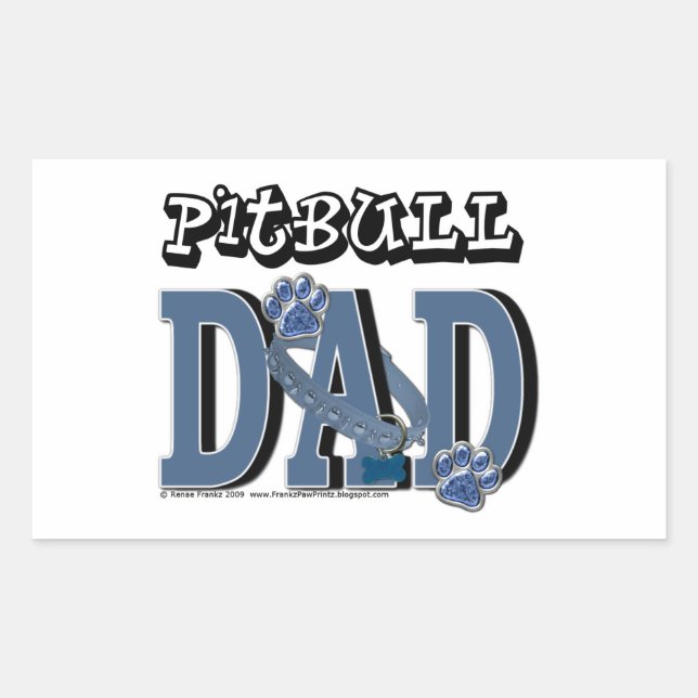 Pitbull DAD Rectangular Sticker (Front)